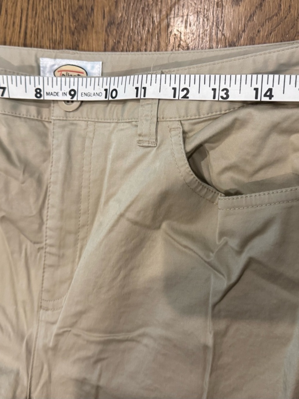 Talbots Classic Beige Khaki Pants Size 10 Stretch Straight Leg - Picture 4 of 9